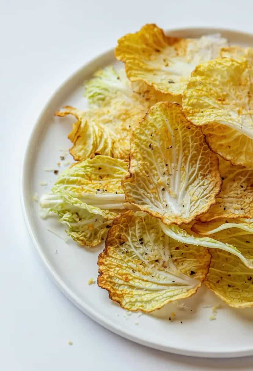 Foto deliciosa de Chips de Repolho Crocante pronta para servir - Chips & Biscoitos