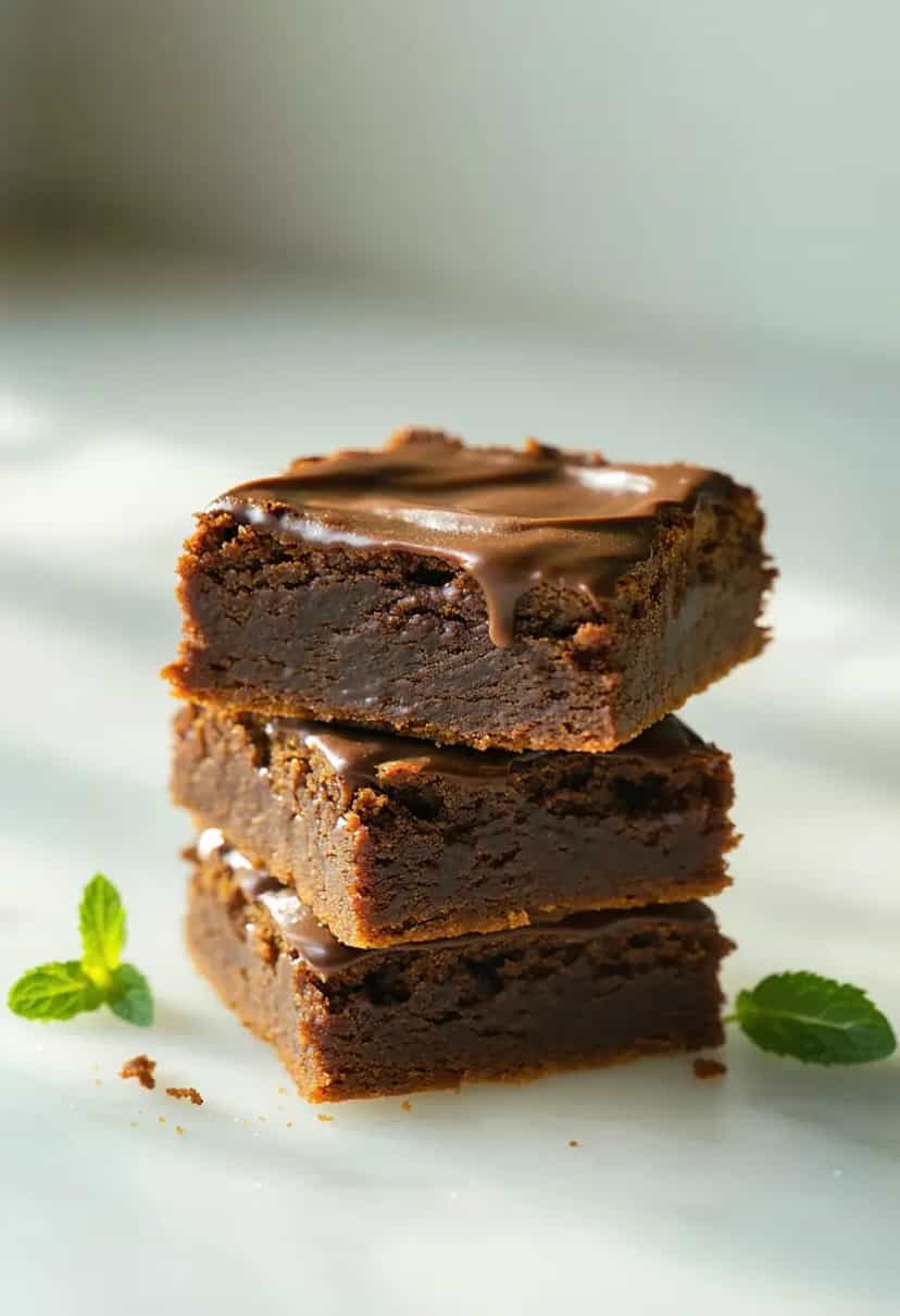 Foto deliciosa de Brownies de Chocolate e Hortelã pronta para servir - Brownies & Cookies