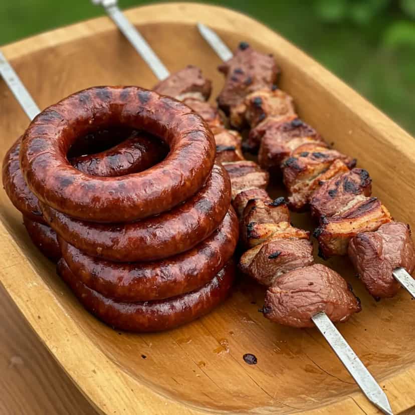 Foto deliciosa de Churrasco Gaúcho Tradicional pronta para servir - Carnes & Frango