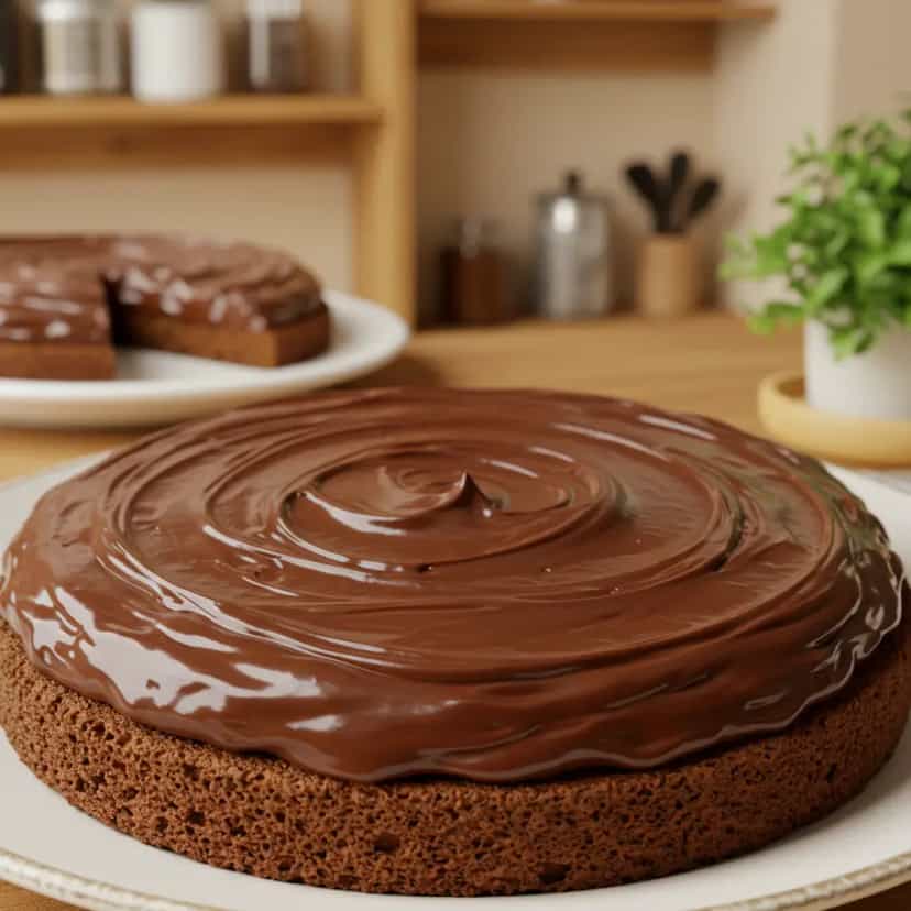 Foto deliciosa de Cobertura cremosa de chocolate pronta para servir - Outras Receitas