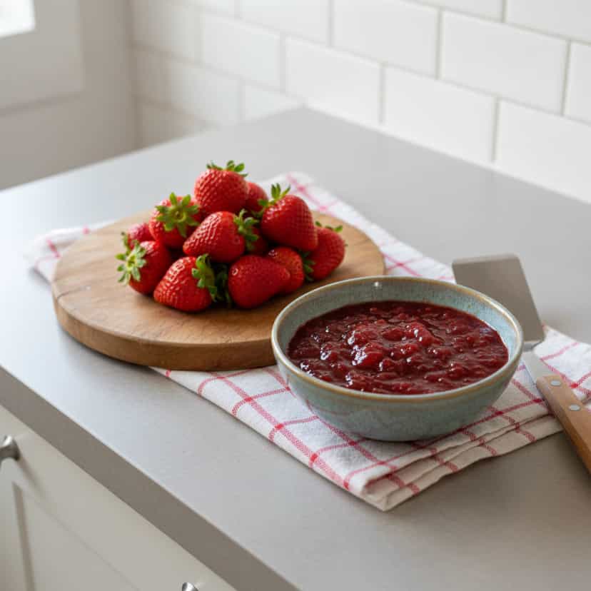 Foto deliciosa de Compota de Morango Caseira pronta para servir - Outras Receitas