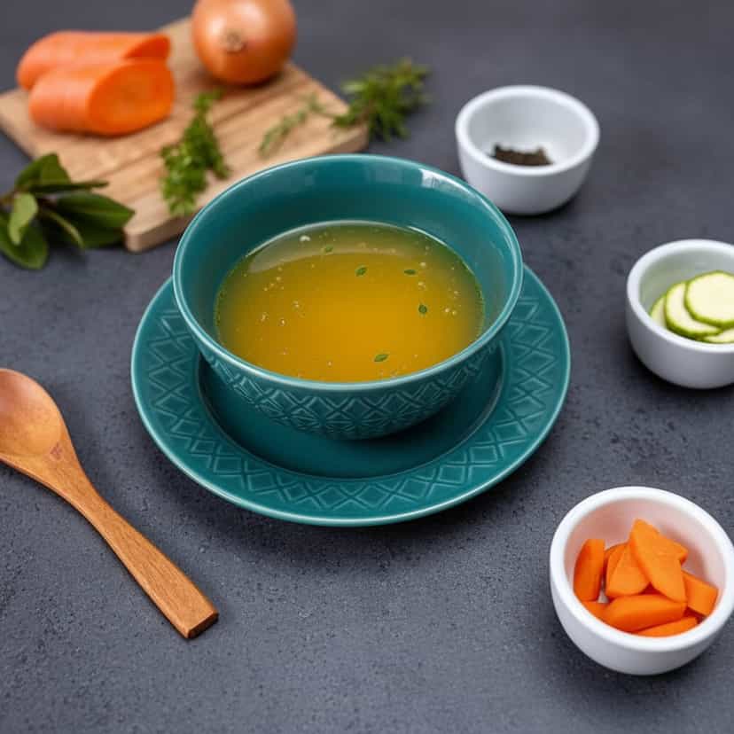 Foto deliciosa de Consomê de Carne pronta para servir - Sopas & Caldos
