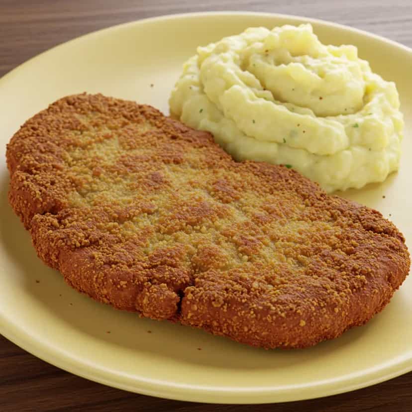 Foto deliciosa de Contrafilé Crocante na Air Fryer pronta para servir - Na Airfryer