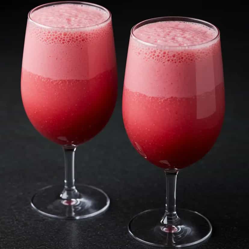 Foto deliciosa de Coquetel Cremoso de Guaraná e Groselha pronta para servir - Coquetéis