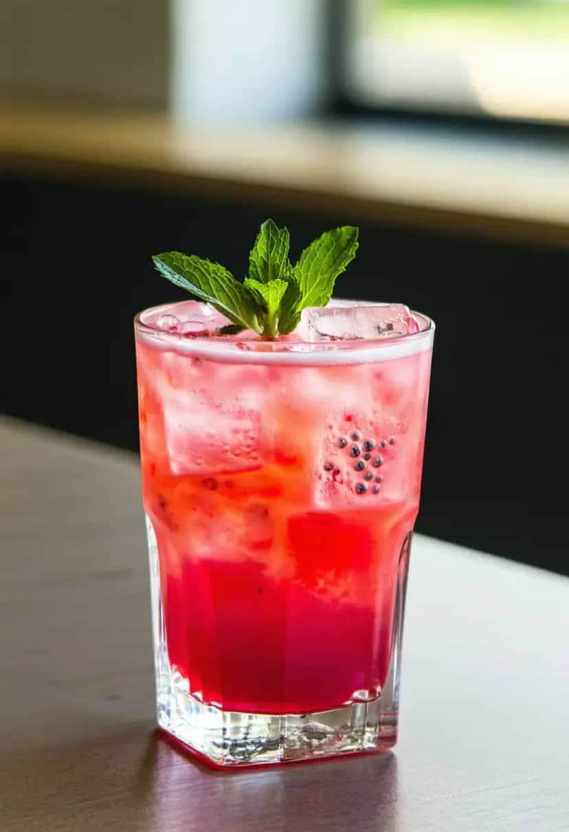 Foto deliciosa de Coquetel de Pitaya com Vodka pronta para servir - Coquetéis
