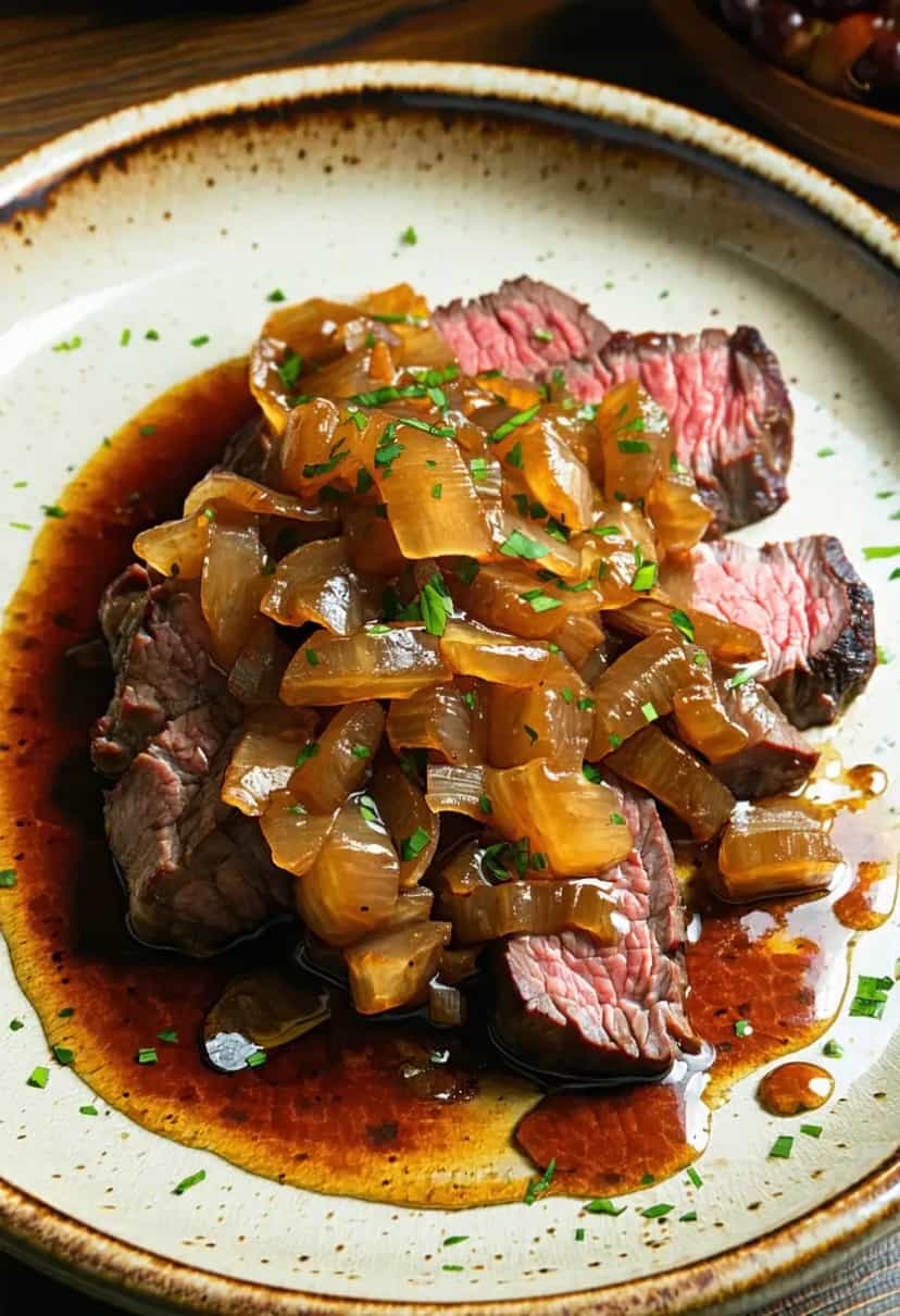 Foto deliciosa de Coração de Boi Grelhado com Molho pronta para servir - Carnes & Frango