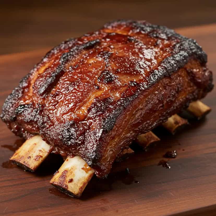 Foto deliciosa de Costela Assada em Papel Manteiga pronta para servir - Carnes & Frango