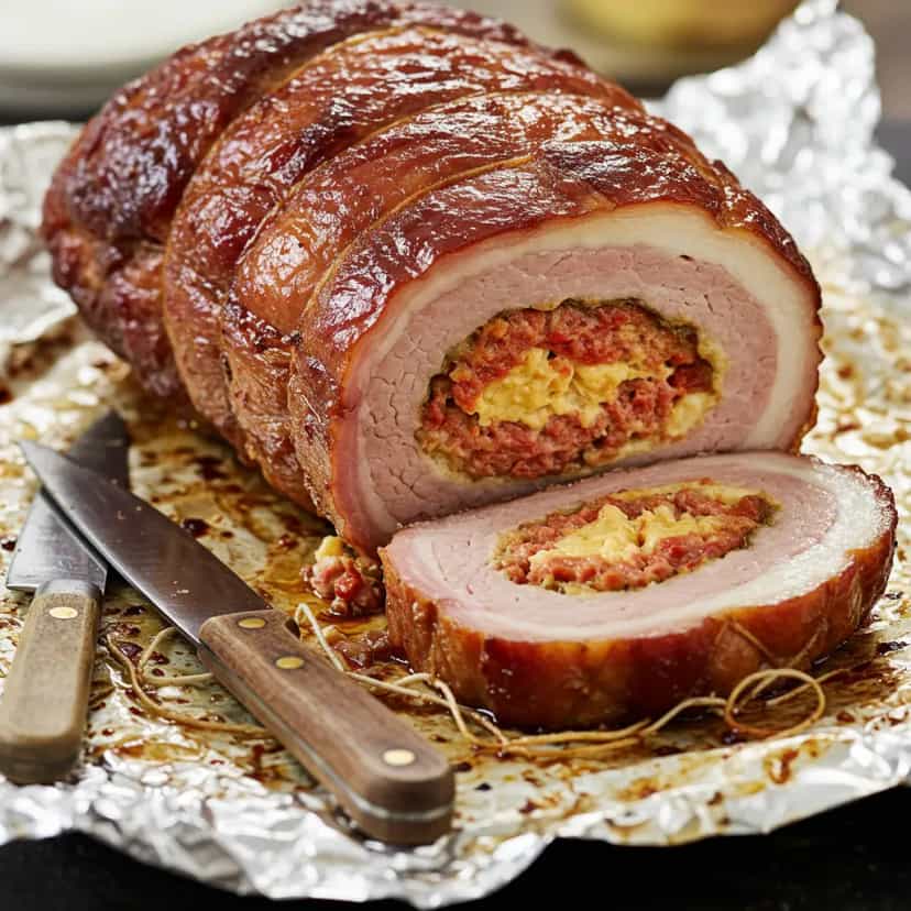 Foto deliciosa de Costela Bovina Recheada pronta para servir - Carnes & Frango