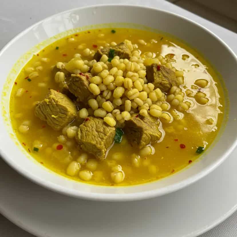 Foto deliciosa de Costela com Canjica Paraguaia pronta para servir - Carnes & Frango