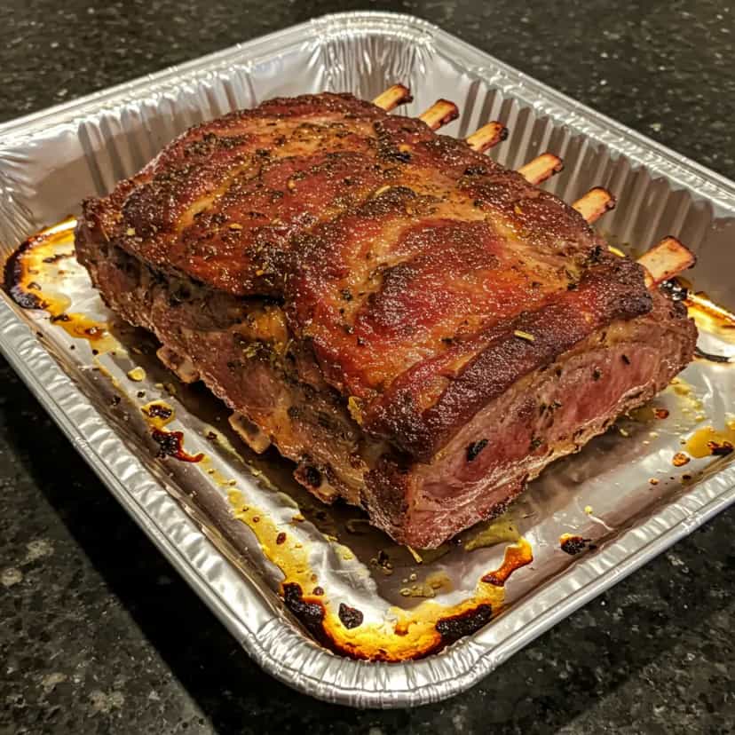 Foto deliciosa de Costela de Cordeiro Assada com Ervas pronta para servir - Carnes & Frango