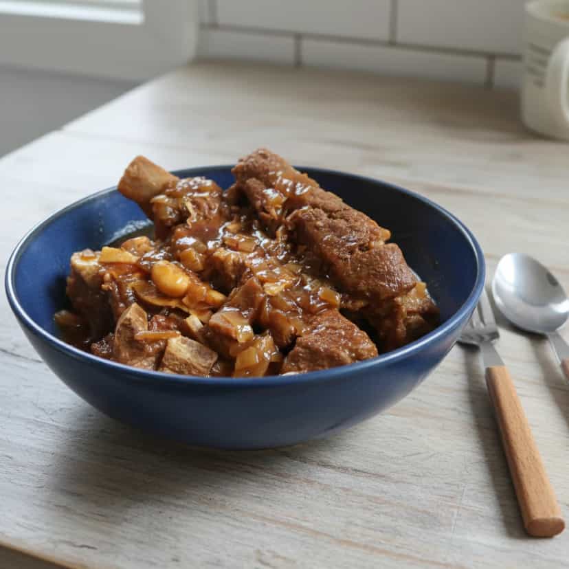Foto deliciosa de Costela Suave na Cerveja Preta pronta para servir - Carnes & Frango