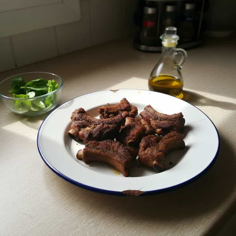 Foto deliciosa de Costelinha de porco assada no forno pronta para servir - Carnes & Frango