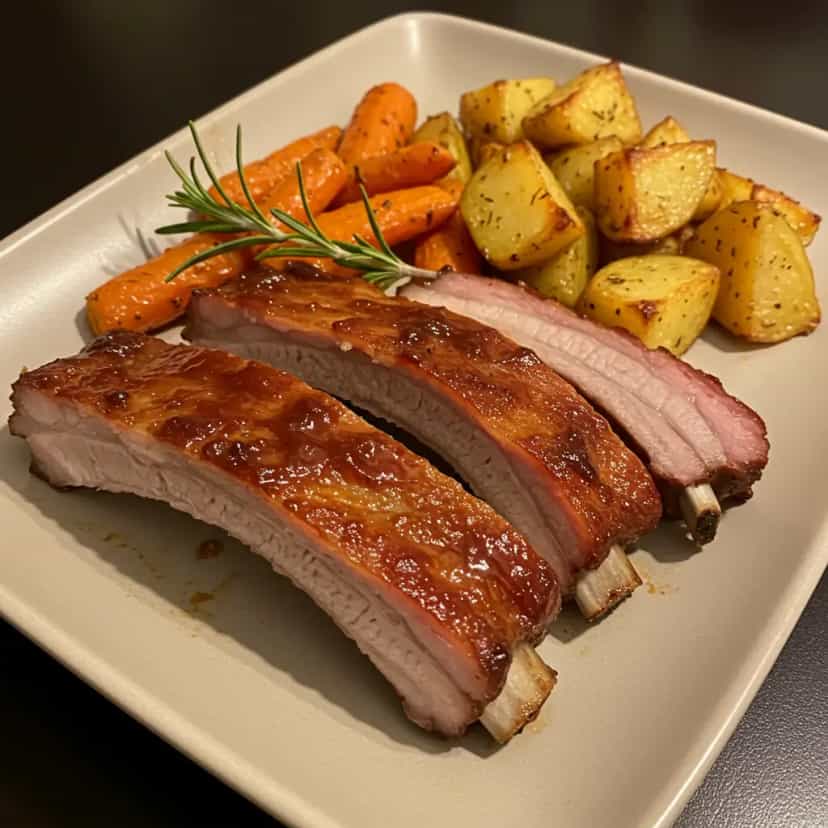 Foto deliciosa de Costelinha Suína no Microondas pronta para servir - No Micro-ondas