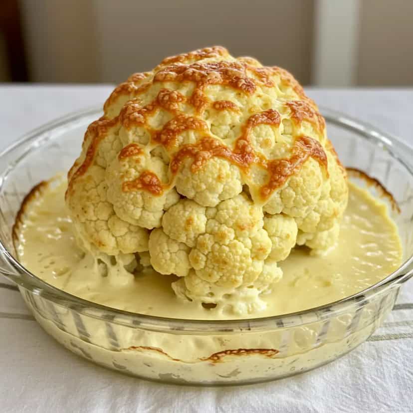 Foto deliciosa de Couve-flor Gratinada pronta para servir - Almoço & Jantar