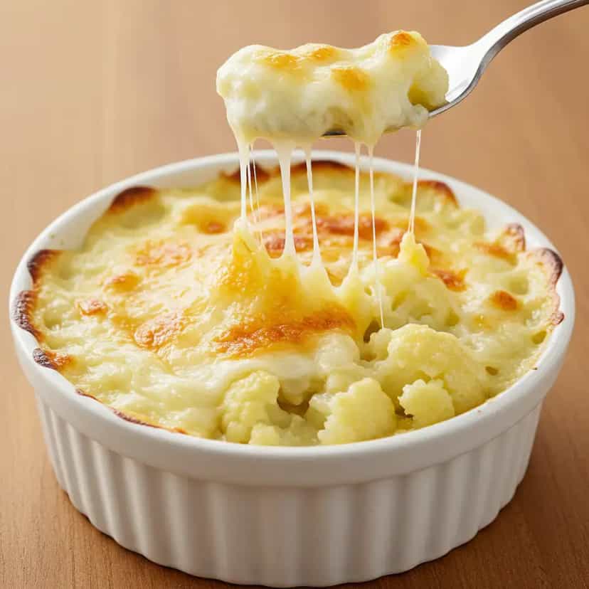 Foto deliciosa de Couve-flor Gratinada ao Queijo Minas pronta para servir - Almoço & Jantar