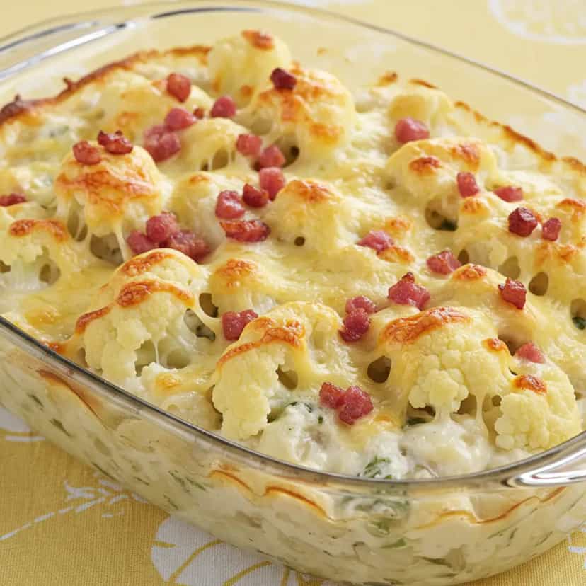 Foto deliciosa de Couve-flor Gratinada com Requeijão pronta para servir - Almoço & Jantar