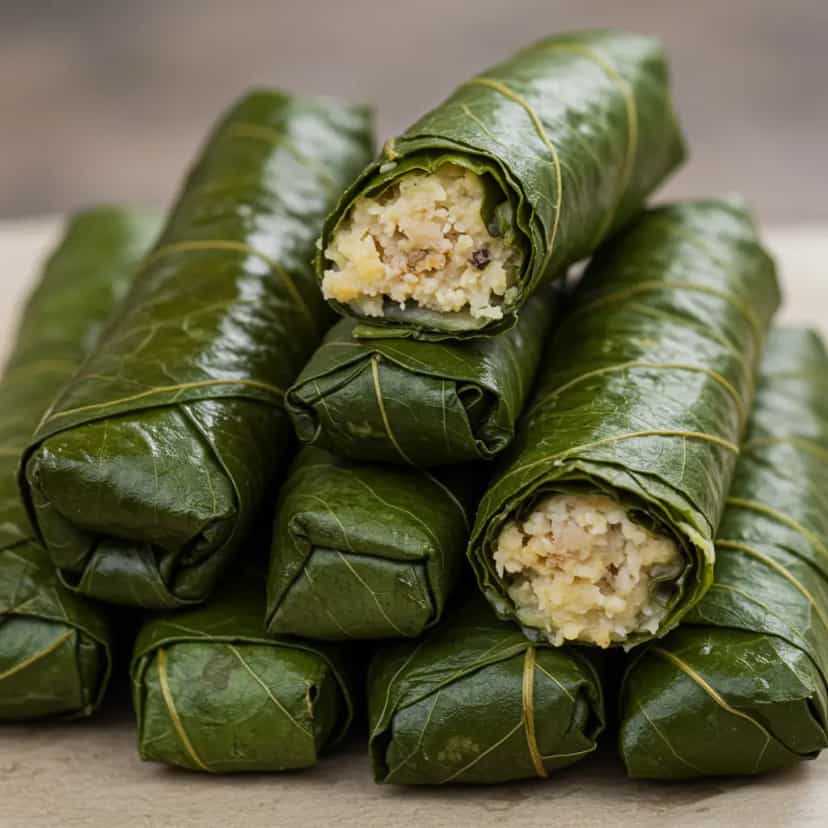 Foto deliciosa de Couve Recheada com Carne Moída pronta para servir - Pratos Brasileiros Icônicos