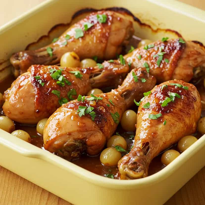 Foto deliciosa de Coxas de Frango ao Molho Madeira pronta para servir - Carnes & Frango