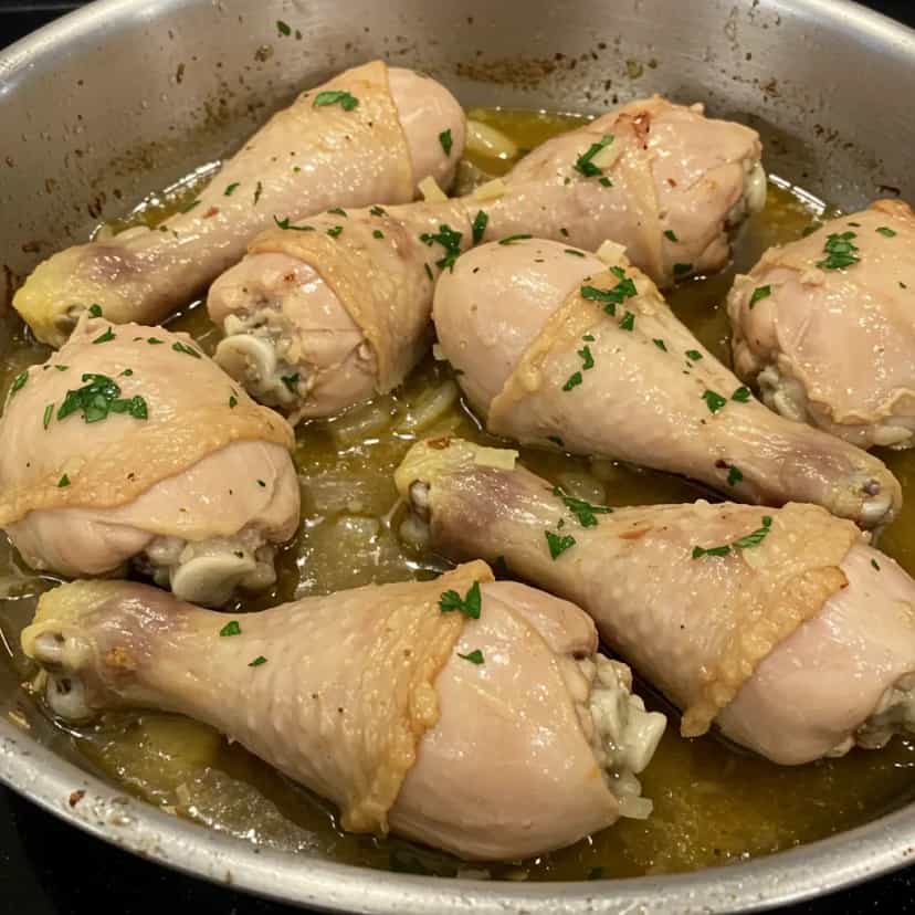 Foto deliciosa de Coxas de Frango Refogadas pronta para servir - Carnes & Frango