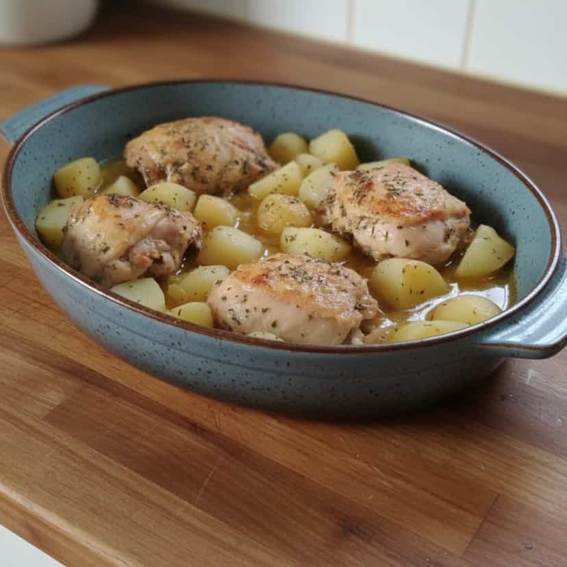 Foto deliciosa de Coxas e Sobrecoxas ao Creme pronta para servir - Carnes & Frango