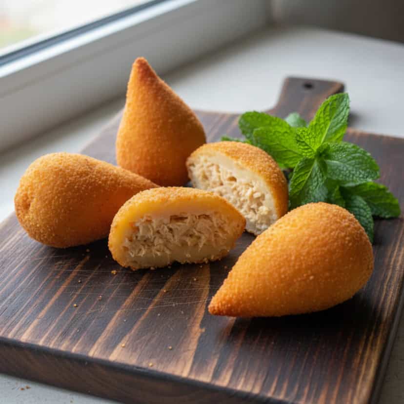 Foto deliciosa de Coxinha Cremosa pronta para servir - Salgadinhos