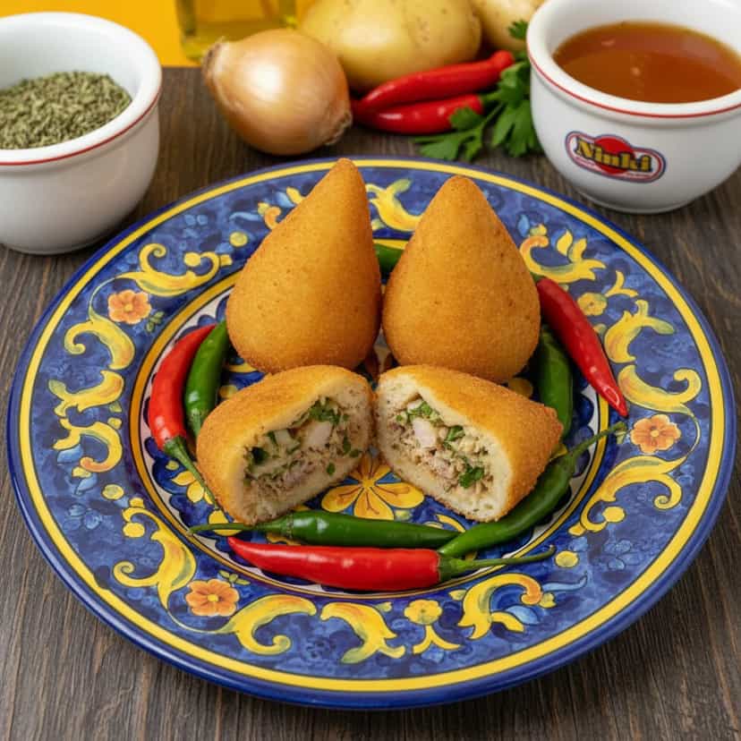 Foto deliciosa de Coxinha de Carne-de-Sol pronta para servir - Salgadinhos