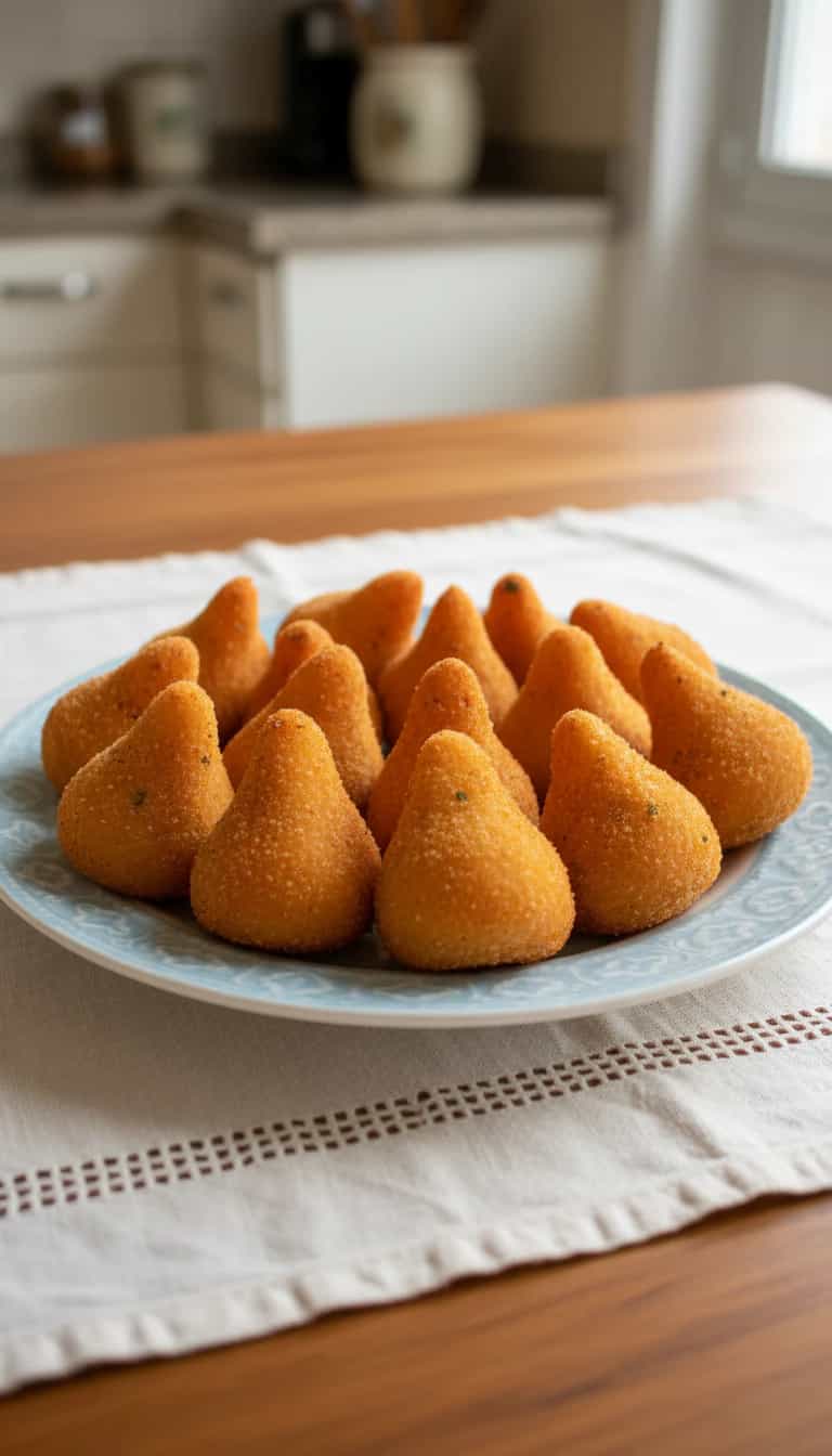 Foto deliciosa de Coxinha de Frango pronta para servir - Salgadinhos