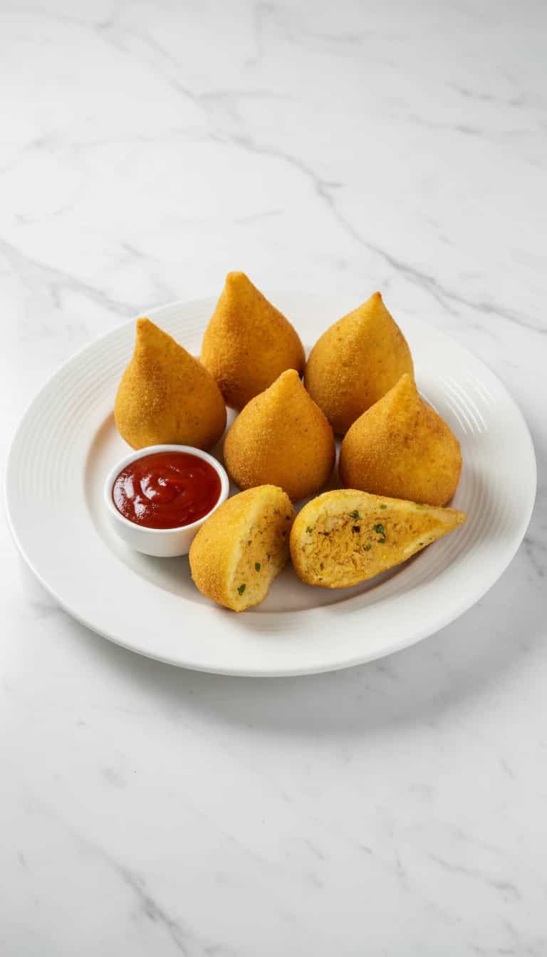 Foto deliciosa de Coxinha de Frango Cremosa pronta para servir - Salgadinhos
