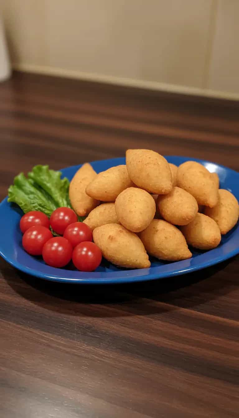 Foto deliciosa de Coxinha de Frango Cremosa pronta para servir - Salgadinhos
