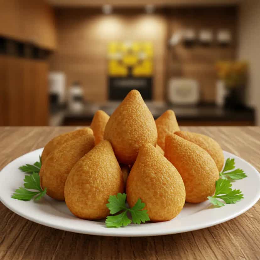 Foto deliciosa de Coxinha fit (pré-treino) pronta para servir - Energéticos & Proteicos