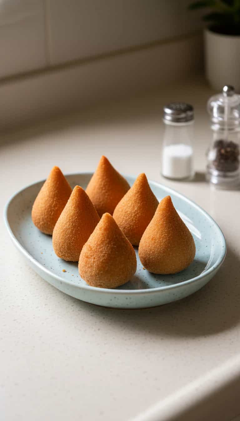 Foto deliciosa de Coxinhas de Frango Cremosas pronta para servir - Salgadinhos