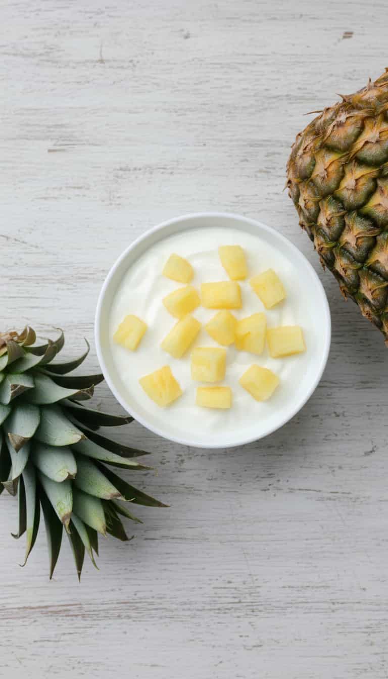 Foto deliciosa de Creme de Abacaxi com Doce de Leite pronta para servir - Pudins & Cremes
