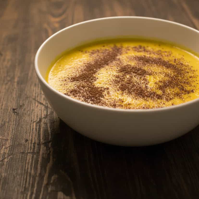 Foto deliciosa de Creme de Abóbora Cabotiá pronta para servir - Pudins & Cremes