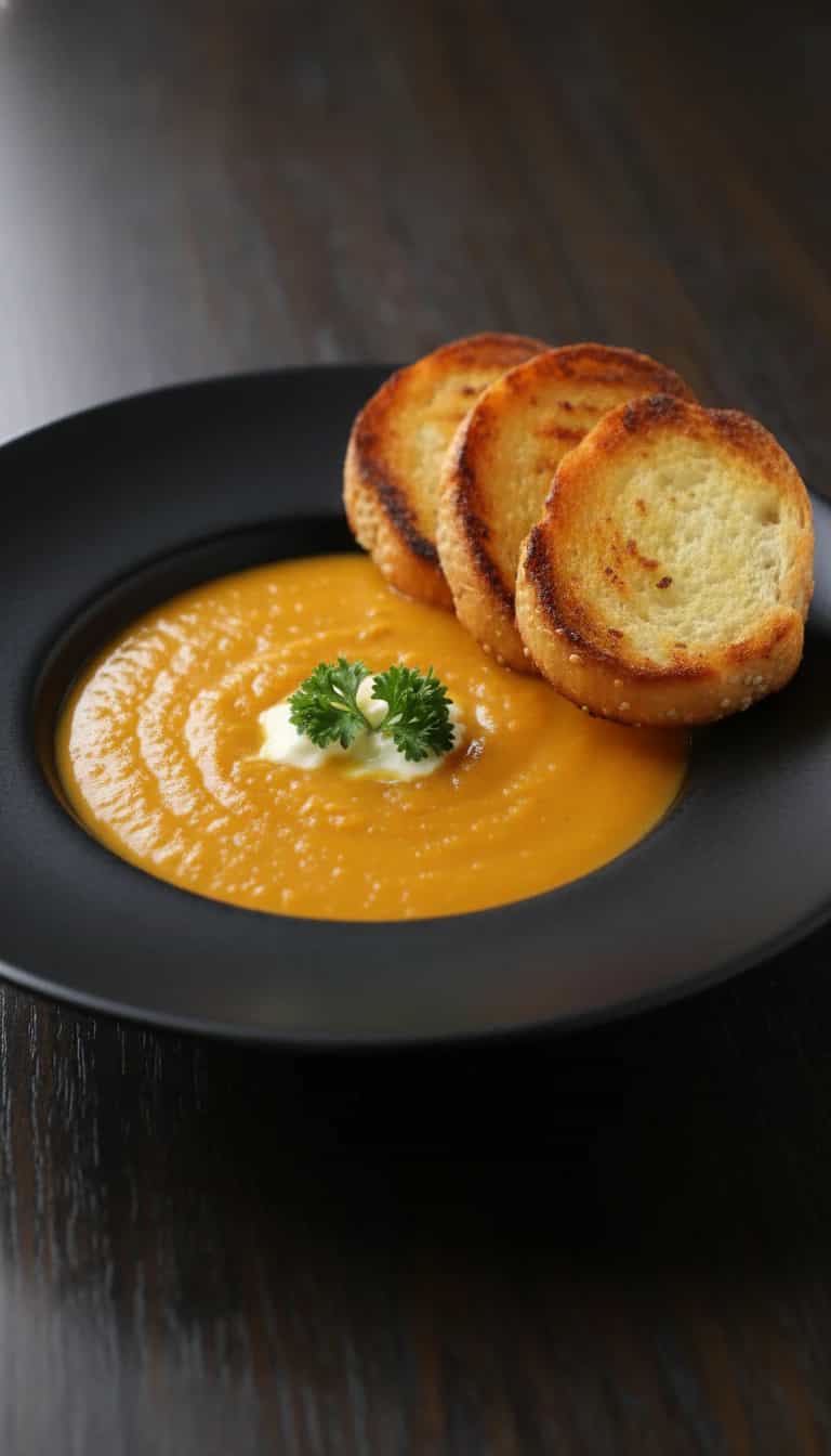Foto deliciosa de Creme de Abóbora Cremoso pronta para servir - Sopas & Caldos