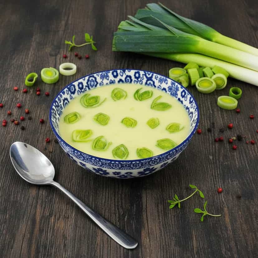 Foto deliciosa de Creme de Alho-poró pronta para servir - Sopas & Caldos