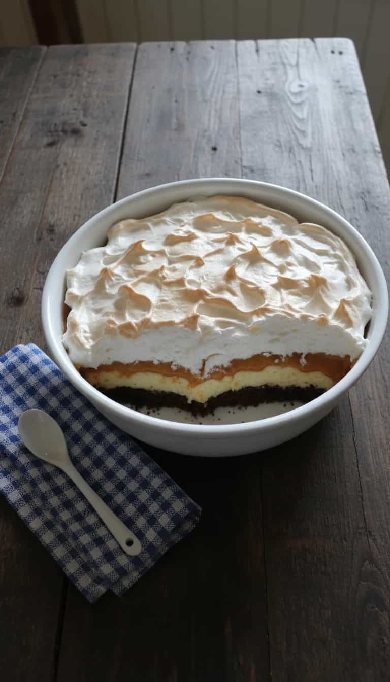 Foto deliciosa de Creme de Ameixa com Merengue pronta para servir - Pudins & Cremes