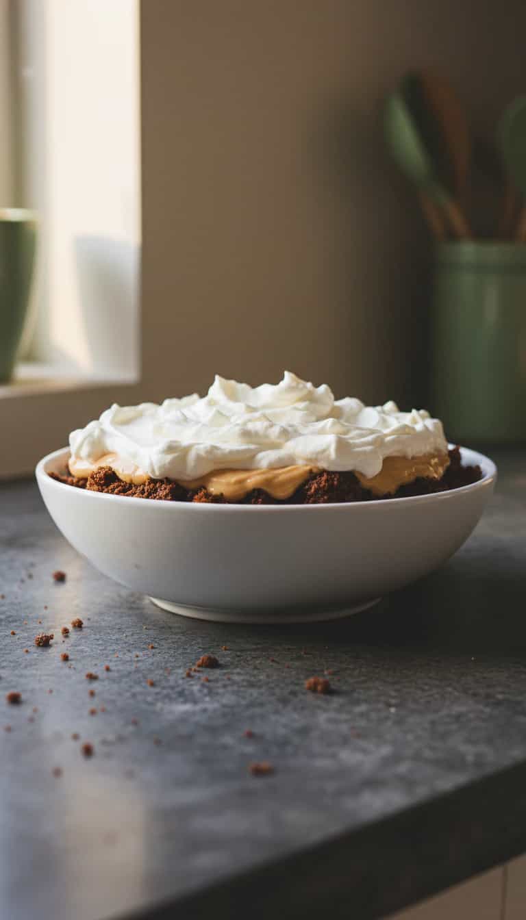 Foto deliciosa de Creme de Café com Biscoito e Merengue pronta para servir - Pudins & Cremes