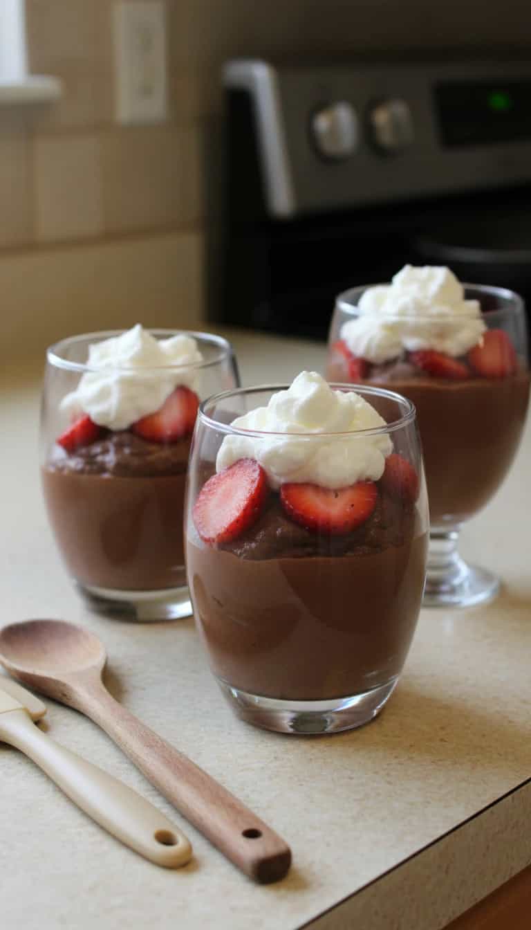 Foto deliciosa de Creme de Chocolate Caseiro pronta para servir - Pudins & Cremes