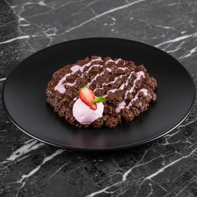 Foto deliciosa de Creme de Chocolate com Nozes e Rum pronta para servir - Pudins & Cremes