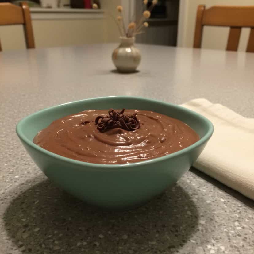 Foto deliciosa de Creme de Chocolate com Nozes e Rum pronta para servir - Pudins & Cremes