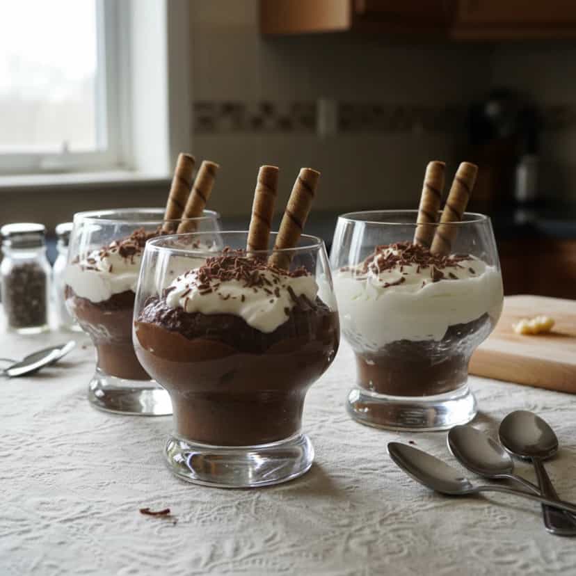 Foto deliciosa de Creme de Chocolate Irresistível pronta para servir - Pudins & Cremes