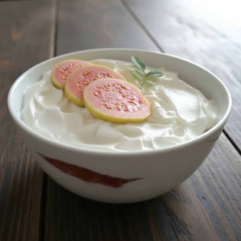 Foto deliciosa de Creme de Goiabada com Chantilly pronta para servir - Pudins & Cremes