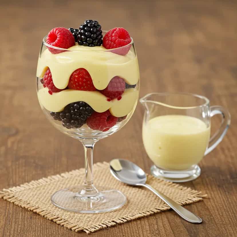 Foto deliciosa de Creme de Iogurte com Baunilha pronta para servir - Pudins & Cremes