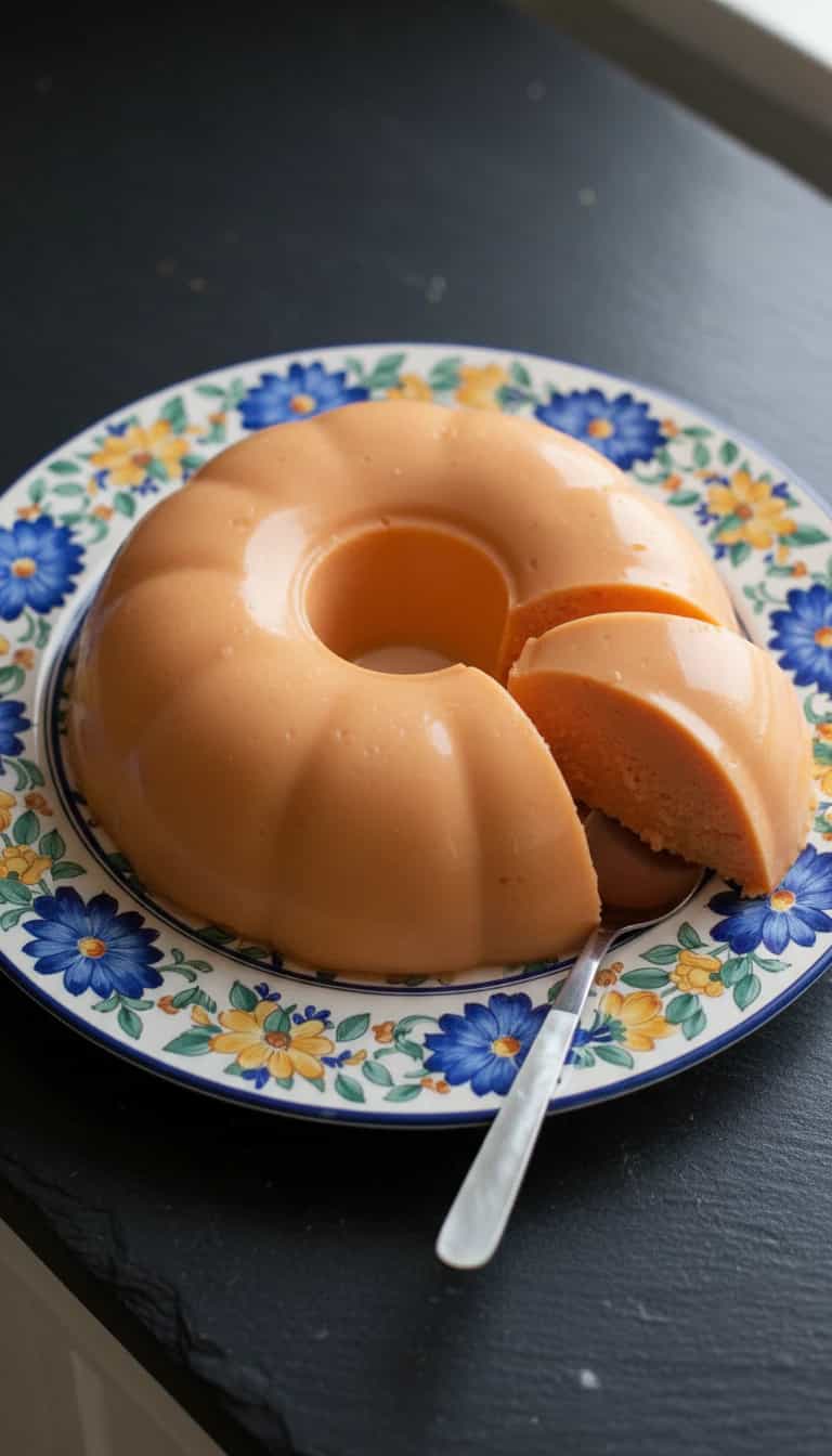 Foto deliciosa de Creme de Manga com Calda de Manga pronta para servir - Pudins & Cremes