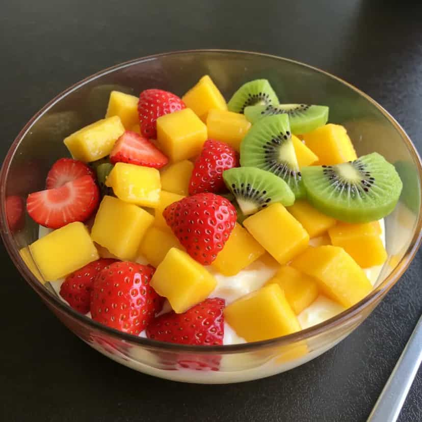 Foto deliciosa de Creme de Maracujá com Frutas Frescas pronta para servir - Pudins & Cremes