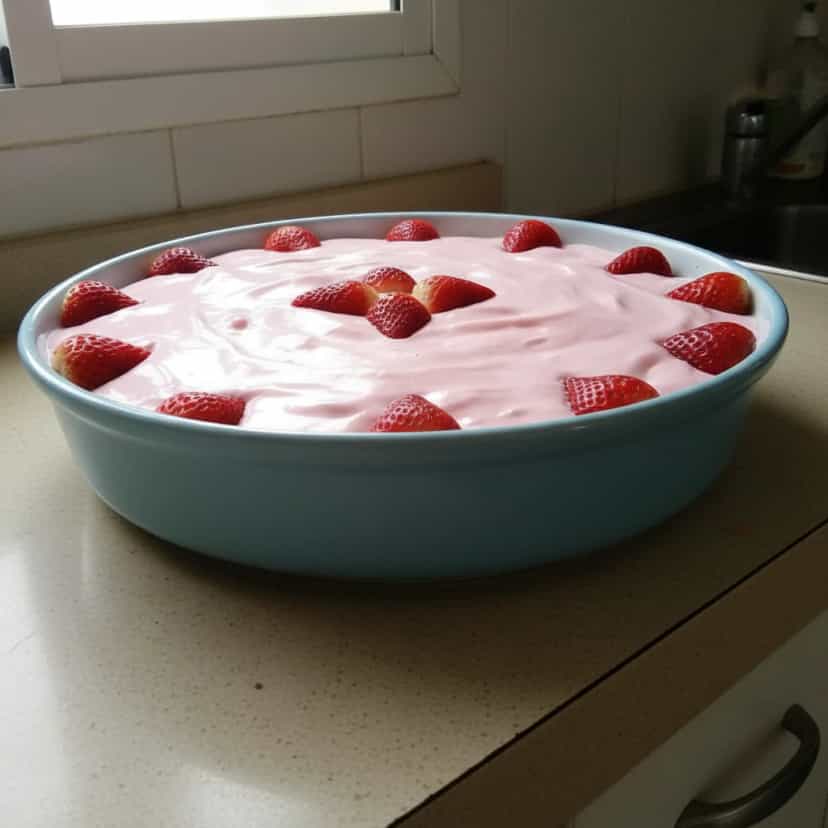 Foto deliciosa de Creme de Morango com Chantilly pronta para servir - Pudins & Cremes