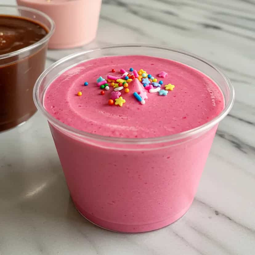 Foto deliciosa de Creme de Morango de Colher pronta para servir - Pudins & Cremes