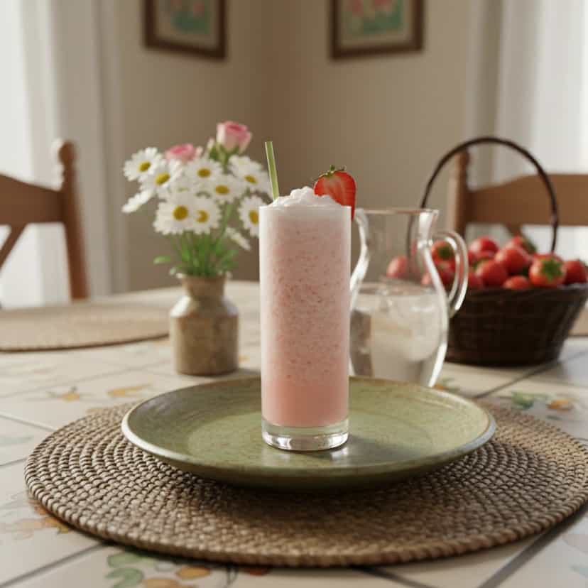 Foto deliciosa de Creme de Morango Refrescante pronta para servir - Doces Gelados & Sorvetes