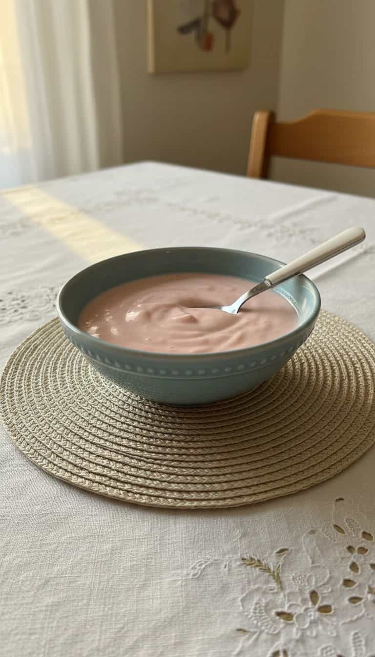 Foto deliciosa de Creme de Morango tipo Danoninho pronta para servir - Pudins & Cremes