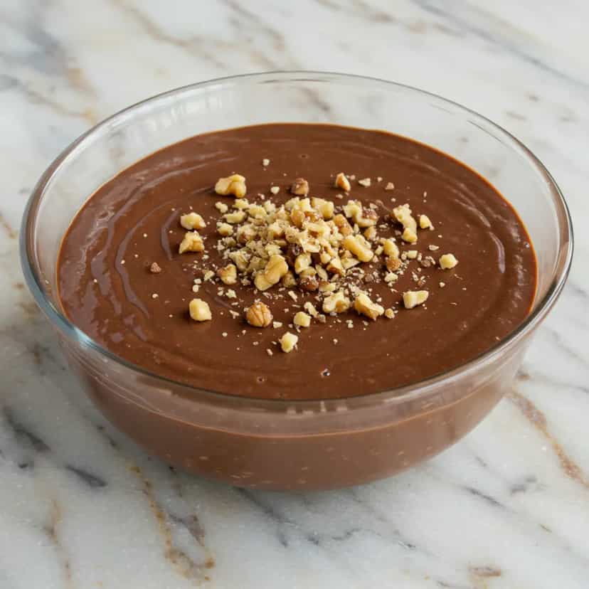 Foto deliciosa de Creme de Nozes com Chocolate pronta para servir - Pudins & Cremes